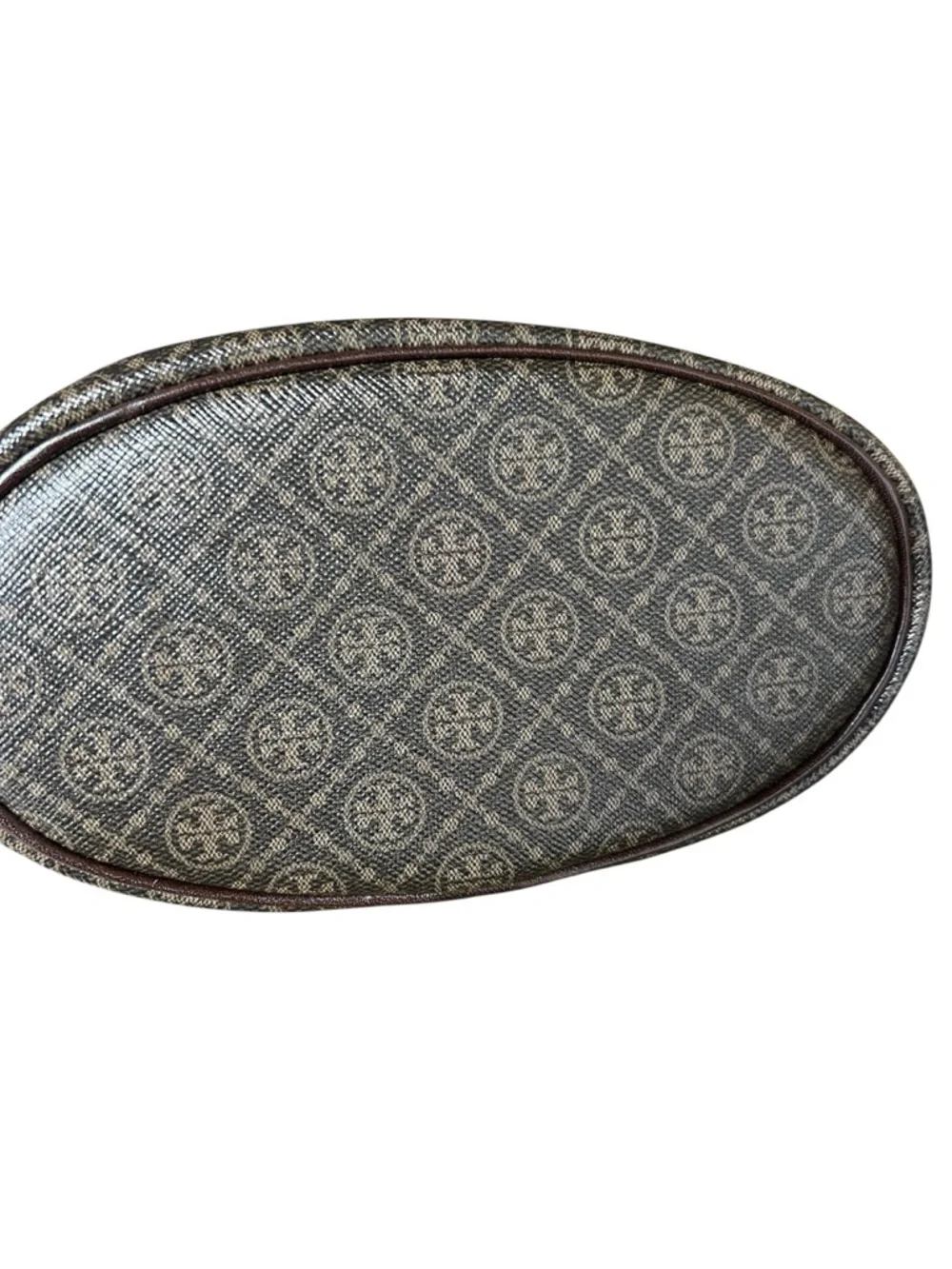 NWT Tory Burch T Monogram Coated Canvas Soft Vanity Case Crossbody Bag Purse‎